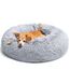 LUOJINYI Hundebett Flauschig, Hundekissen Rund Haustierbett Donut Katzenbett Waschbar mit rutschfestem Boden für große, mittelgroße & kleine Hunde, 50 cm, Hellgrau