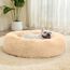 LUOJINYI Hundebett Flauschig, Hundekissen Rund Haustierbett Donut Katzenbett Waschbar mit rutschfestem Boden für große, mittelgroße & kleine Hunde, 70 cm, Kamel