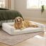 BEDSURE orthopädisches Hundebett Grosse Hunde - 122x89x20cm wasserdichtes Hundesofa mit Memory-Schaum & Eierkarton-Schaum, waschbarer und Abnehmbarer Cordbezug Hundecouch, Creme