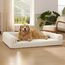 BEDSURE orthopädisches Hundebett Grosse Hunde - 122x89x20cm wasserdichtes Hundesofa mit Memory-Schaum & Eierkarton-Schaum, waschbarer und Abnehmbarer Cordbezug Hundecouch, Creme