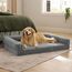 BEDSURE orthopädisches Hundebett Grosse Hunde - 122x89x20cm wasserdichtes Hundesofa mit Memory-Schaum & Eierkarton-Schaum, waschbarer und Abnehmbarer Cordbezug Hundecouch, grau