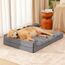 COZY KISS Orthopädisches Hundebett, 19cmDicke Hundesofa fur MittelgroBe Hunde.Abnehmbar und Waschbar Hundecouch,rutschfeste Unterseite, Wasserdichtes Innenfutter(Gris-L-Type,XL(122 * 81 * 19CM))