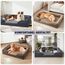 JOEJOY Orthopädisches Hundebett Kleine Hunde,71x58x17cm, Memory Foam Hundekorb Waschbar und Wasserdicht, Eierkarton-Schaum Hundebett Orthopädisch, Abnehmbar Hundebetten mit Hohem Rand, Dunkel Grau