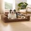 BEDSURE orthopädisches Hundebett Grosse Hunde - 106x76x18cm wasserdichtes Hundesofa mit Memory-Schaum & Eierkarton-Schaum, waschbarer und Abnehmbarer Cordbezug Hundecouch, Kamelbraun