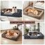 JOEJOY Orthopädisches Hundebett Mittelgroße Hunde,89x64x17cm, Memory Foam Hundekorb Waschbar und Wasserdicht, Eierkarton-Schaum Hundebett Orthopädisch, Abnehmbar Hundebett mit Hohem Rand, Dunkelbraun