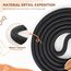 PETCOOZ Hundeleine 3M Verstellbare Schleppleine für Mittel- & Großhunde (20-60kg), Weicher Griff, 2 Karabiner & Sicherheitsringe, Vielseitige Doppelleine aus stabilem Nylon, Schwarz