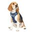 Funfox Hundegeschirr Mittelgroße Hunde [M] - Verstellbares Anti-Zug Brustgeschirr mit Griff & Reflektorstreifen, Atmungsaktives No Pull Hundegeschirr für Grosse/Kleine Hunde Outdoor Mosaik Blau