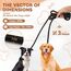 PETCOOZ Hundeleine 3M Verstellbare Schleppleine für Mittel- & Großhunde (20-60kg), Weicher Griff, 2 Karabiner & Sicherheitsringe, Vielseitige Doppelleine aus stabilem Nylon, Schwarz