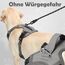 Funfox Hundegeschirr Mittelgroße Hunde, Anti Zug Brustgeschirr Verstellbares Geschirr Hund mit Griff Reflektorstreifen, No Pull Geschirr Hund für Kleine Mittlere Grosse Dog Harness Grau L