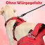 Funfox Hundegeschirr Mittelgroße Hunde [L] - Verstellbares Anti-Zug Brustgeschirr mit Griff & Reflektorstreifen, Atmungsaktives No Pull Hundegeschirr für Grosse/Kleine Hunde Outdoor Rot