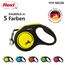 flexi® Neon S Gurt 5 m schwarz, Gurt in neon-gelb, Roll-Leine für Hunde bis 15 kg