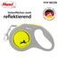 flexi® Neon S Gurt 5 m schwarz, Gurt in neon-gelb, Roll-Leine für Hunde bis 15 kg