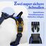 rabbitgoo Hundegeschirr Mittelgroße Hunde Anti Zug Geschirr Hund mit Kontrolle No Pull Verstellbar Hundegeschirr Grosse Hunde Atmungsaktiv Reflexstreifen Brustgeschirr Hund Sichere Führung Blau M