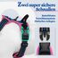 rabbitgoo Hundegeschirr Mittelgroße Hunde, Anti Zug Geschirr mit Kontrolle, No Pull Verstellbar Hundegeschirr Grosse Hunde, Atmungsaktiv Reflexstreifen Brustgeschirr Sichere Führung,Blau & Rosarot,M