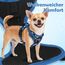 Funfox Hundegeschirr Grosse Hunde [XL] - Verstellbares Anti-Zug Brustgeschirr mit Griff & Reflektorstreifen, Atmungsaktives No Pull Hundegeschirr für Grosse/Mittelgroße Hunde Outdoor Mosaik Blau