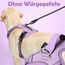 Funfox Hundegeschirr Grosse Hunde [XL] - Verstellbares Anti-Zug Brustgeschirr mit Griff & Reflektorstreifen, Atmungsaktives No Pull Hundegeschirr für Grosse/Mittelgroße Hunde Outdoor Lavendel