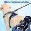 Funfox Hundegeschirr Grosse Hunde [XL] - Verstellbares Anti-Zug Brustgeschirr mit Griff & Reflektorstreifen, Atmungsaktives No Pull Hundegeschirr für Grosse/Mittelgroße Hunde Outdoor Mosaik Blau