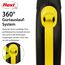 flexi® Neon S Gurt 5 m schwarz, Gurt in neon-gelb, Roll-Leine für Hunde bis 15 kg