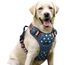 rabbitgoo Hundegeschirr Mittelgroße Hunde, Anti Zug Geschirr mit Kontrolle, No Pull Verstellbar Hundegeschirr Grosse Hunde, Atmungsaktiv Reflexstreifen Brustgeschirr Sichere，Blauer Stern，L