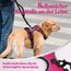 rabbitgoo Hundegeschirr Grosse Hunde, Anti Zug Geschirr mit Kontrolle, No Pull Verstellbar Hundegeschirr Mittelgroße Hunde, Atmungsaktiv Reflexstreifen Brustgeschirr Sichere Führung, Rosarot, L