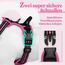 rabbitgoo Hundegeschirr Mittelgroße Hunde, Anti Zug Geschirr mit Kontrolle, No Pull Verstellbar Hundegeschirr Grosse Hunde, Atmungsaktiv Reflexstreifen Brustgeschirr Sichere，Schwarz & Rosarot，M
