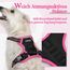 rabbitgoo Hundegeschirr Mittelgroße Hunde, Anti Zug Geschirr mit Kontrolle, No Pull Verstellbar Hundegeschirr Grosse Hunde, Atmungsaktiv Reflexstreifen Brustgeschirr Sichere，Schwarz & Rosarot，XS