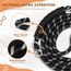 PETCOOZ Hundeleine 3M Verstellbare Schleppleine für Mittel- & Großhunde (20-60kg), Weicher Griff, 2 Karabiner & Sicherheitsringe, Vielseitige Doppelleine aus stabilem Nylon, Weiß und Schwarz