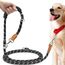 PETCOOZ Hundeleine 3M Verstellbare Schleppleine für Mittel- & Großhunde (20-60kg), Weicher Griff, 2 Karabiner & Sicherheitsringe, Vielseitige Doppelleine aus stabilem Nylon, Weiß und Schwarz