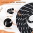PETCOOZ Hundeleine 3M Verstellbare Schleppleine für Mittel- & Großhunde (20-60kg), Weicher Griff, 2 Karabiner & Sicherheitsringe, Vielseitige Doppelleine aus stabilem Nylon, Schwarz und Weiß