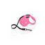flexi® Classic XS | 3m Gurt Roll-Leine für kleine Hunde bis 12 kg | Miniformat mit 3-Finger Griff | Pink | ausziehbare Hundeleine | Gewicht 108.6 gr | Maße 8.2 x 13 cm