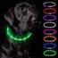 Nepfaivy Leuchthalsband Hund USB Aufladbar - Wasserdichtes Hundehalsband Leuchtend mit Verstellbarer Länge, LED Halsband für Hunde mit 3 Beleuchtungsmodi für Sicherheit, Rot