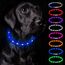 Nepfaivy Leuchthalsband Hund USB Aufladbar - Wasserdichtes Hundehalsband Leuchtend mit Verstellbarer Länge, LED Halsband für Hunde mit 3 Beleuchtungsmodi für Sicherheit, Blau