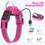 Leuchthalsband Hund, Colaseeme LED Hunde Leuchthalsband, Wasserdicht Hundehalsband Leuchtend, HundeleuchthalsbäNder Aufladbar für Pet Night Walking Safety, rosa M