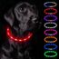 Nepfaivy Leuchthalsband Hund USB Aufladbar - Wasserdichtes Hundehalsband Leuchtend mit Verstellbarer Länge, LED Halsband für Hunde mit 3 Beleuchtungsmodi für Sicherheit, Rot