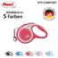 flexi® Comfort XS Gurt 3 m rot, Roll-Leine für kleine Hunde bis 12 kg. Nur 126 gr. leichte Taschenleine im Miniformat 8,2 x 13 cm, Griffgröße für 3-Finger