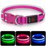 Leuchthalsband Hund, Colaseeme LED Hunde Leuchthalsband, Wasserdicht Hundehalsband Leuchtend, HundeleuchthalsbäNder Aufladbar für Pet Night Walking Safety, rosa M