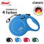 flexi® Classic L | 5m Gurt Roll-Leine für Hunde bis 50 kg | Blau | ausziehbare Hundeleine | Gewicht 347.2 gr | Maße 12.9 x 18.8 cm