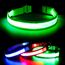 Visinite Leuchtendes LED-Hundehalsband, wiederaufladbar, wasserdicht, reflektierend, verstellbar, blinkend für mittelgroße und große Hunde, Grün, Größe M