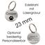 WIENS3D Hundemarke mit Gravur - Personalisiert mit Name - 23mm Namensschild für Halsband Anhänger Marke für Hunde - mit Symbolauswahl - Tiermarke für Hunde, Katzen & Welpen (23 mm_Model_2)