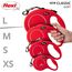 flexi® Classic XS | 3m Gurt Roll-Leine für kleine Hunde bis 15 kg | Miniformat mit 3-Finger Griff | Rot | ausziehbare Hundeleine | Gewicht 108.6 gr | Maße 8.2 x 13 cm