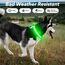 Visinite Leuchtendes LED-Hundehalsband, wiederaufladbar, wasserdicht, reflektierend, verstellbar, blinkend für mittelgroße und große Hunde, Grün, Größe M