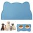 vsshe Napfunterlage für Kleine Hunde und Katze, 44 x 25 cm Napfunterlage Silikon wasserdichte und rutschfeste Silikon Fressnapf Unterlage Unterlage für Katzennapf Futtermatten (Blau)