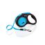 flexi® Neon S Gurt 5 m schwarz/neon-blau, Roll-Leine für Hunde bis 15 kg