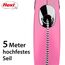 flexi® Classic S | 5m Seil Roll-Leine für kleine Hunde bis 12 kg | Pink | ausziehbare Hundeleine | Gewicht 160.4 g | Maße 9.6 x 16.2 cm