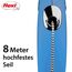 flexi® Classic M | 8m Seil Roll-Leine für Hunde bis 20 kg | Blau | ausziehbare Hundeleine | Gewicht 354.9 gr | Maße 12.2 x 19.5 cm