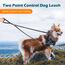 PetBonus No Pull Anti-Zieh Hundeleine, Keine Verwicklung Doppelleine für Anti-Zug Geschirr, Reflektierend Hundeleine zum Trainieren und Gassi gehen für große mittlere Hunde (Grau)