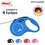 flexi® Classic S | 8m Seil Roll-Leine für kleine Hunde bis 12 kg | Blau | ausziehbare Hundeleine | Gewicht 228.8 gr | Maße 10.3 x 16.8 cm