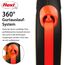 flexi® Neon M Gurt 5 m schwarz/neon-orange, Roll-Leine für Hunde bis 25 kg