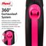flexi® Neon S Gurt 5 m schwarz/neon-pink, Roll-Leine für Hunde bis 15 kg