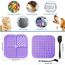 Lesipee Leckmatte für Hunde/Katzen, Langsamfütterer, Angstlöser, Hundespielzeug-Futtermatte, für Butter, Joghurt, Erdnussbutter, Baden, Fellpflege, Training, Beruhigungsmatte, 2er-Pack (Cyan & Lila)